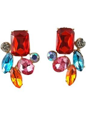 🌸 Bijou Bloom Red Multicolor Gemstone Earrings
